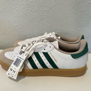 Adidas Velosamba Mens Sz 10 Collegiate Green White Leather Cycling Shoes JQ2324